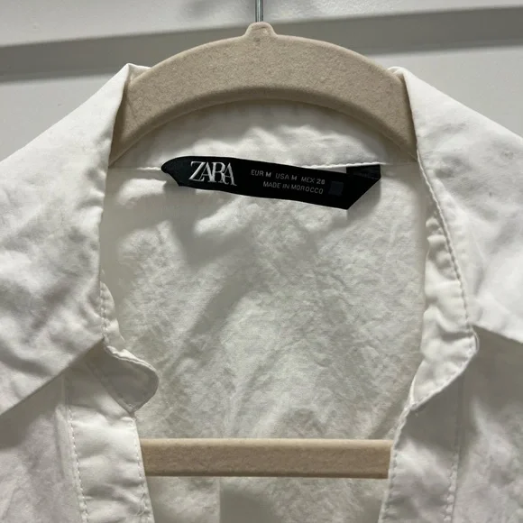 Zara white cutout midi shirt dress - M - Picture 6 of 6